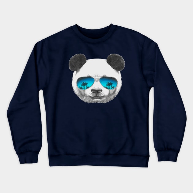 Cool Panda wearing sunglasses Crewneck Sweatshirt by Teezer79